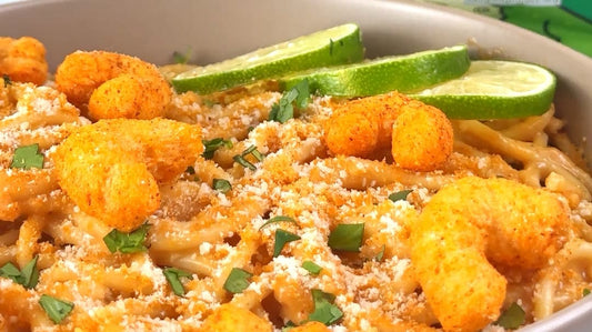 Bowl of chili lime garlic butter pasta